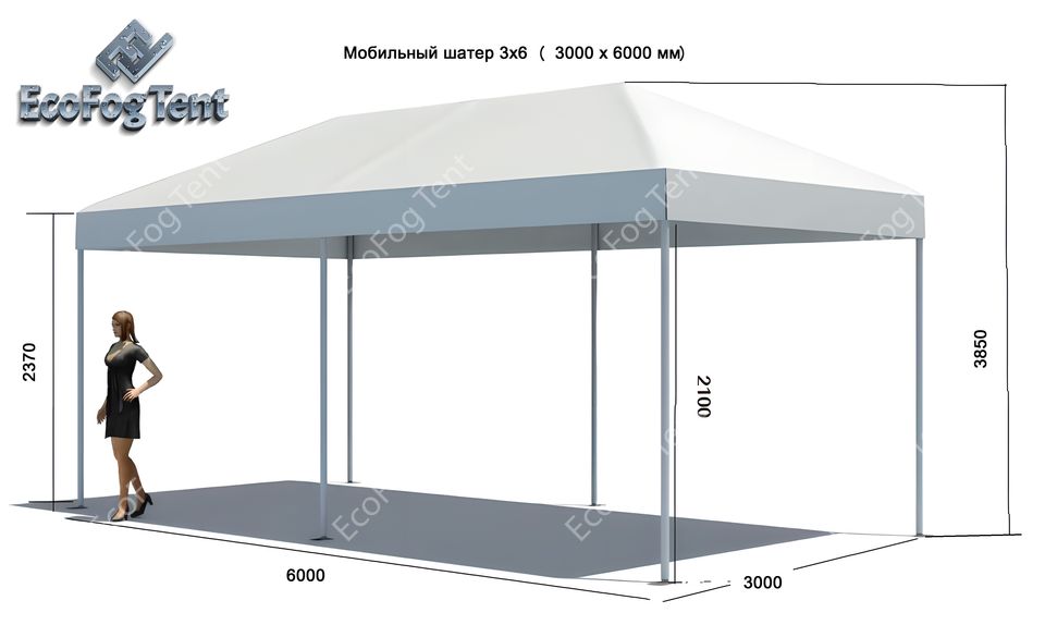 Каркас тента 3м * 6м Profi от производителя Ecofog Tent. Цена от производителя