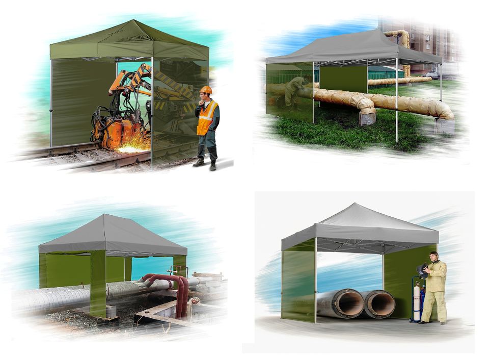 Навес сварщика 3x3 Strong Брезент Водостойкий от производителя Ecofog Tent. Цена от производителя